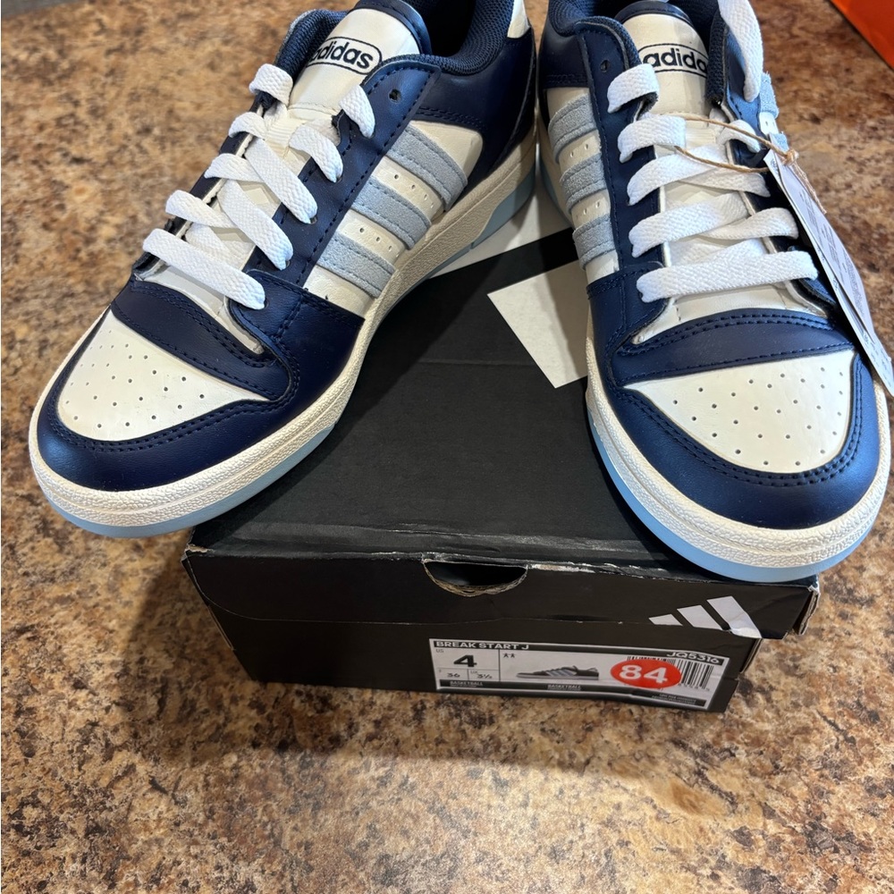 adidas Navy and White Low-Top Sneakers
